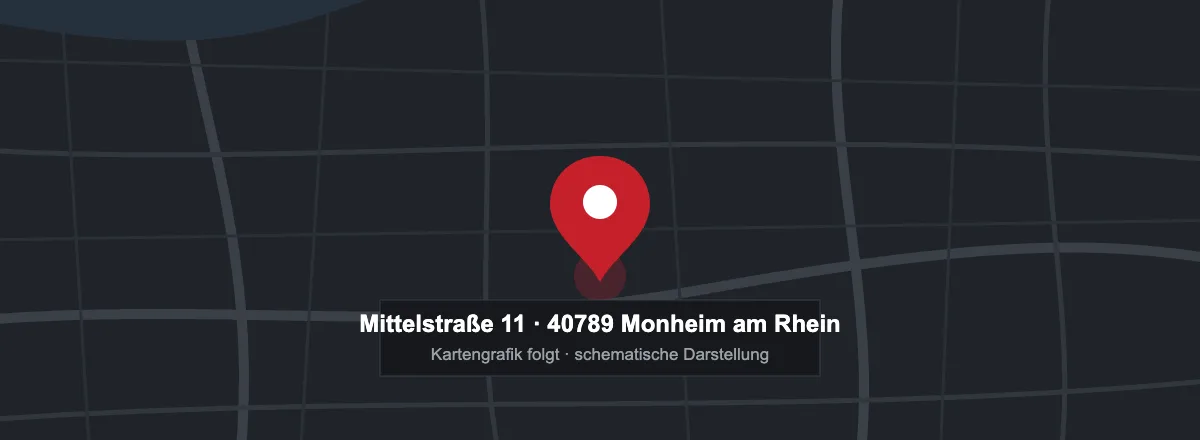 Lokale Kartenvorschau des Standorts Mittelstraße 11, 40789 Monheim am Rhein